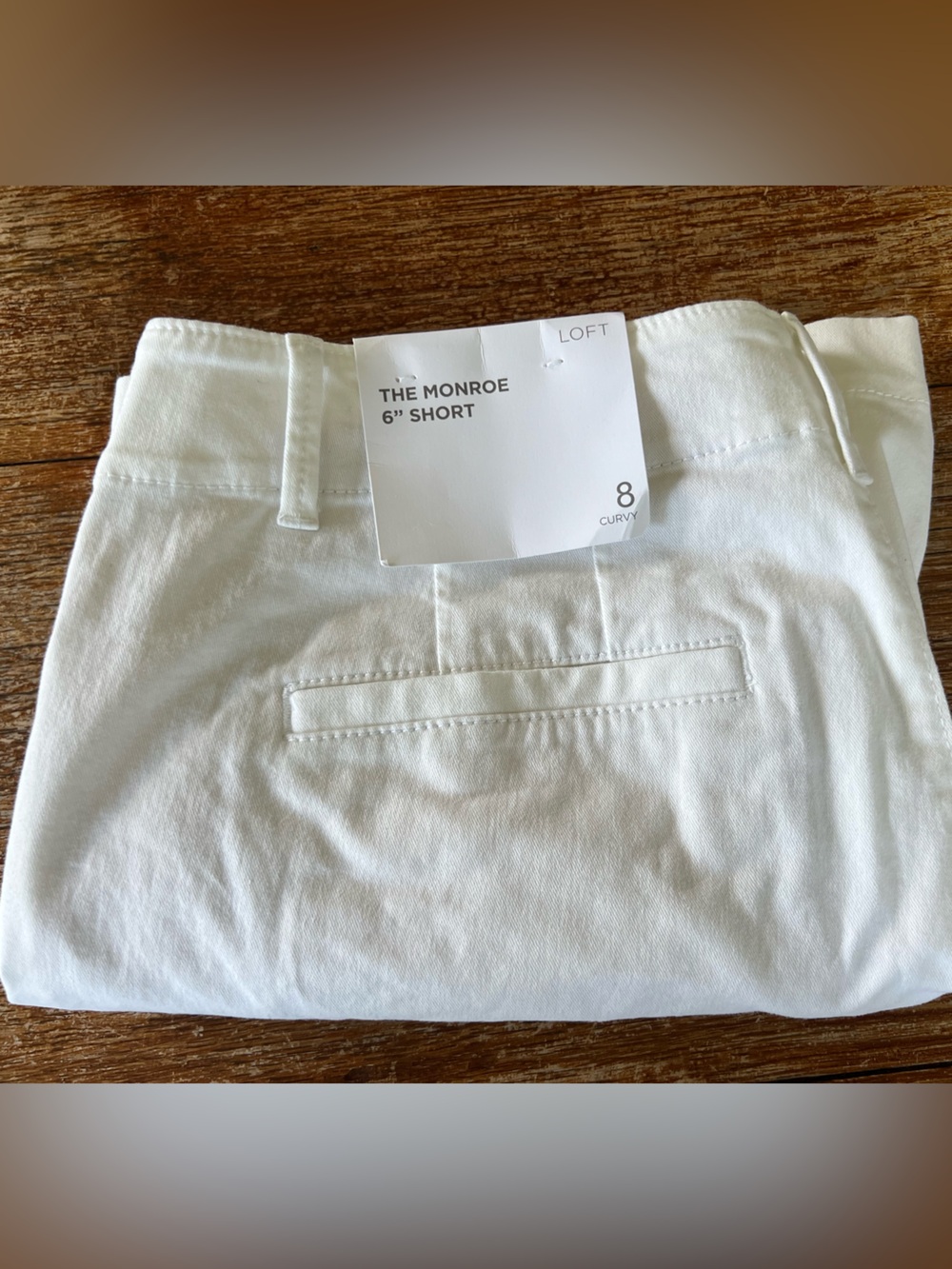 Loft Monroe Chino Shorts 6” Curvy White Size 8 - Picture 12 of 12